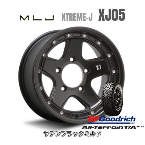 MLJ XTREME-J XJ05 mlj エクストリーム j xj05 8.0J-16 ±0 5H150 サテンブラックミルド & BFGoodrich All-Terrain T/A KO2 305/70R16｜bigrun-ichige-store