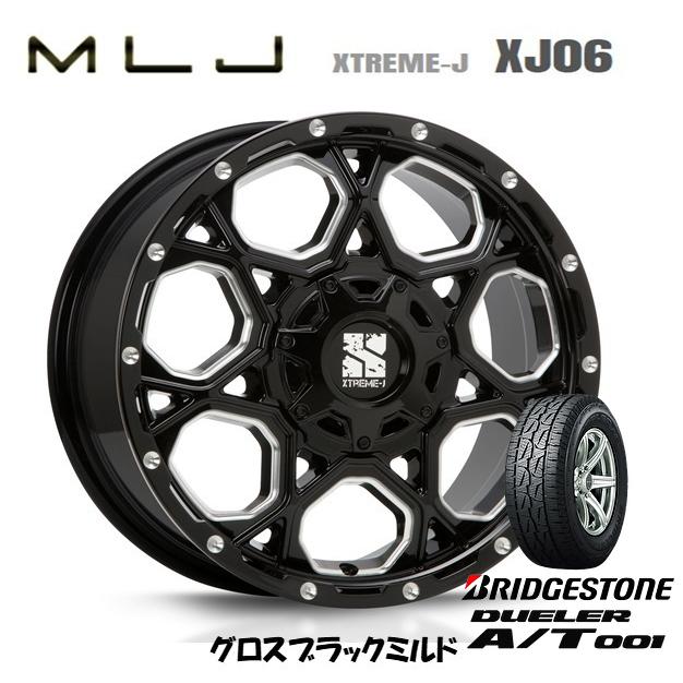 MLJ XTREME-J XJ06 mlj エクストリーム j xj06 150プラド 8.0J-17 +20 6H139.7 グロスブラックミルド & ブリヂストン デューラー A/T 001 265/65R17｜bigrun-ichige-store