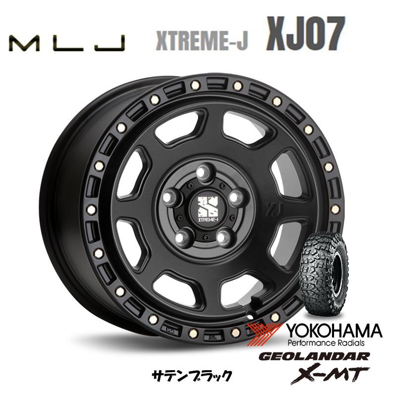 MLJ XTREME-J XJ07 mlj エクストリーム j xj07 JL/JK ラングラー 8.0J-17 +38 5H127 サテンブラック & ヨコハマ ジオランダー X-M/T G005 35×12.5R17｜bigrun-ichige-store