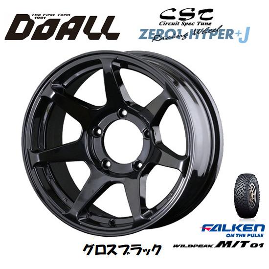 DOALL CST ZERO 1 HYPER +J ハイパー ジェイ ジムニー O/F付 6.0J-16 ±0 5H139.7 グロスブラック & ファルケン ワイルドピーク M/T 01 185/85R16