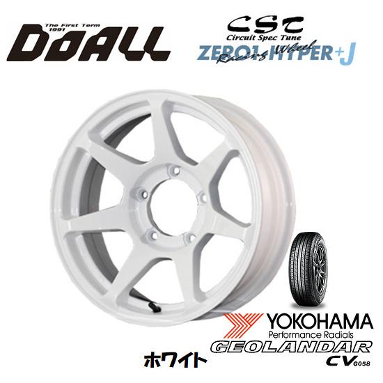 DOALL CST ZERO 1 HYPER +J ハイパー ジェイ ジムニー シエラ 6.0J-16 ±0 5H139.7 ホワイト & ヨコハマ ジオランダー CV G058 215/70R16