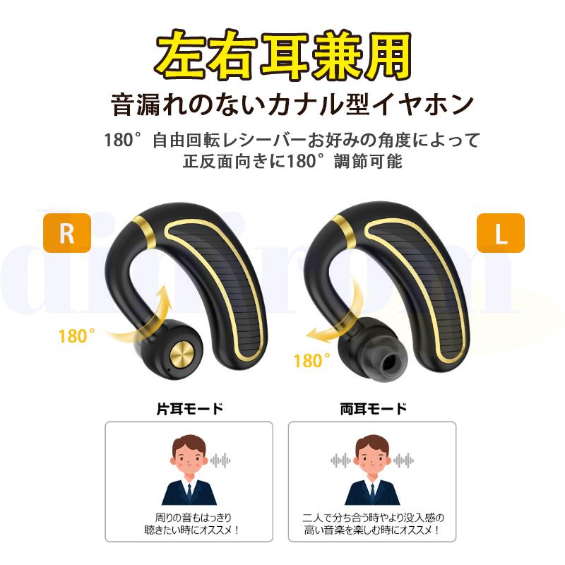 イヤホン片耳 左右耳兼用 耳掛け Bluetooth5.3 USB充電 270°回転 イヤホン片耳 左右耳兼用 耳掛け Bluetooth5.3 USB充電 270°回転