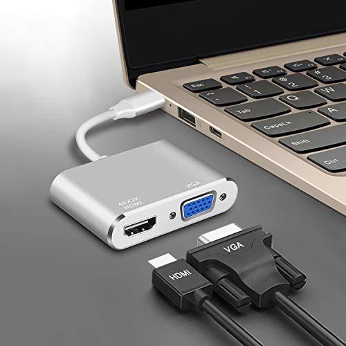 USB Type C to HDMI VGA アダプタ 2 in 1 Thunderbolt 3 to VGA HDMI