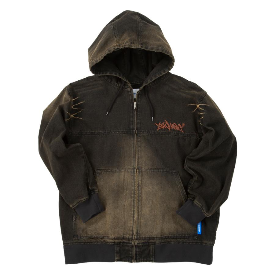 新作・新着商品！】ウォッシュドデニムフルジップパーカー 大きい