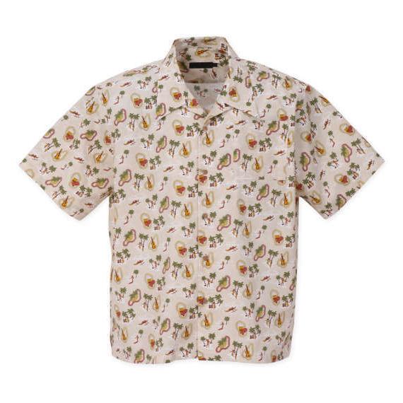 半袖開襟アロハシャツ 大きいサイズ メンズ Mc.S.P ベージュ