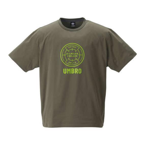 柔らかな質感の 新作 新着商品 コットンライク半袖Tシャツ 大きいサイズ グレイッシュカーキ メンズ UMBRO メーカー在庫限り品