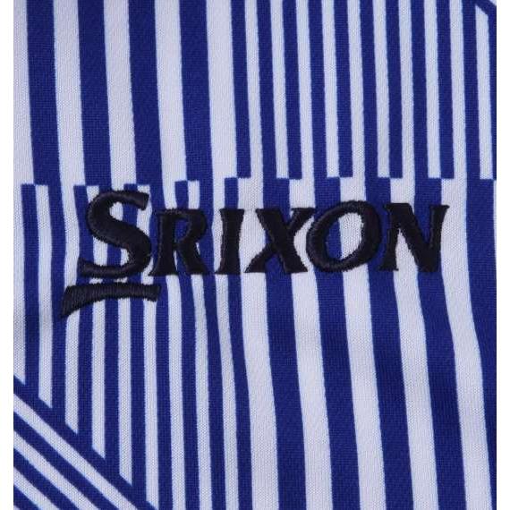 一括購入割引 【松山英樹プロモデル】変形ストライプ半袖シャツ 大きいサイズ メンズ SRIXON ブルー