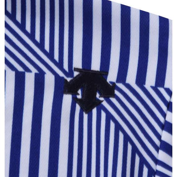 一括購入割引 【松山英樹プロモデル】変形ストライプ半袖シャツ 大きいサイズ メンズ SRIXON ブルー