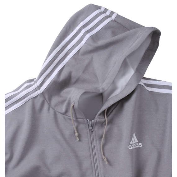 スウェットフルジップパーカー 大きいサイズ メンズ adidas  ミディアムヘザーグレーの画像