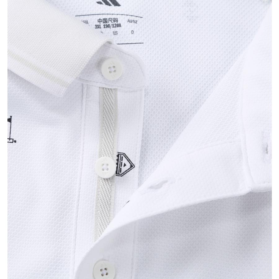 【新作・新着商品！】CLIMACOOLモノグラム半袖ポロシャツ 大きいサイズ メンズ adidas golf  ホワイトの画像