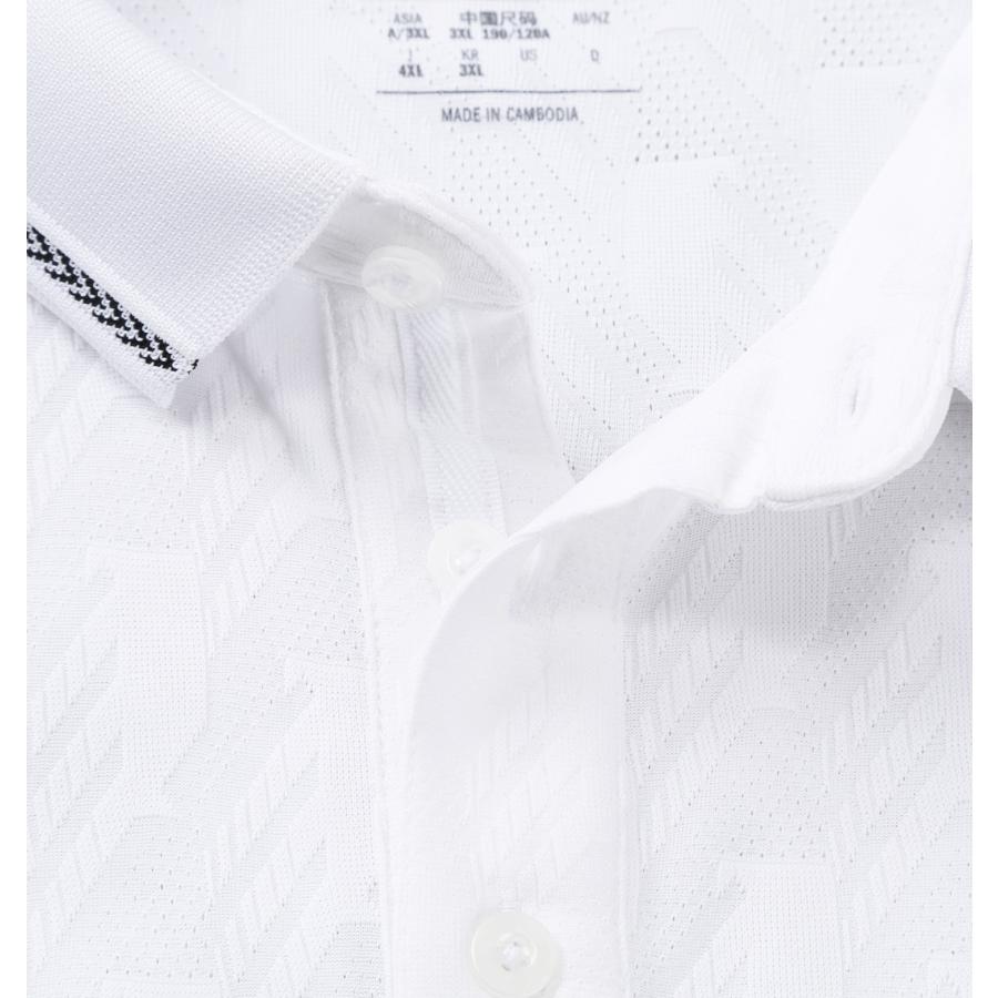 【新作・新着商品！】CLIMACOOLシーズナルジャガード半袖シャツ 大きいサイズ メンズ adidas golf  ホワイトの画像