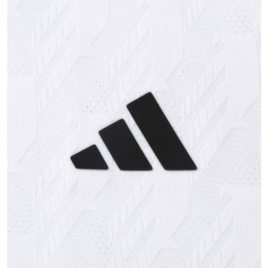 【新作・新着商品！】CLIMACOOLシーズナルジャガード半袖シャツ 大きいサイズ メンズ adidas golf  ホワイトの画像