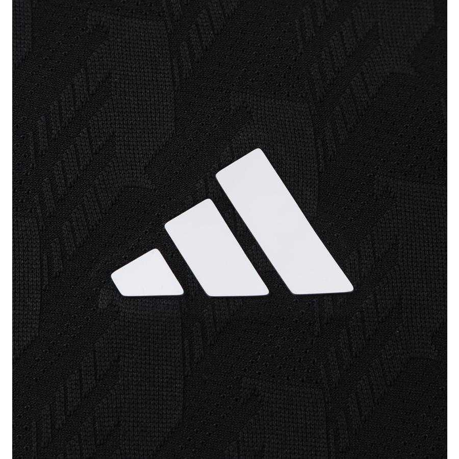 【新作・新着商品！】CLIMACOOLシーズナルジャガード半袖シャツ 大きいサイズ メンズ adidas golf  ブラックの画像