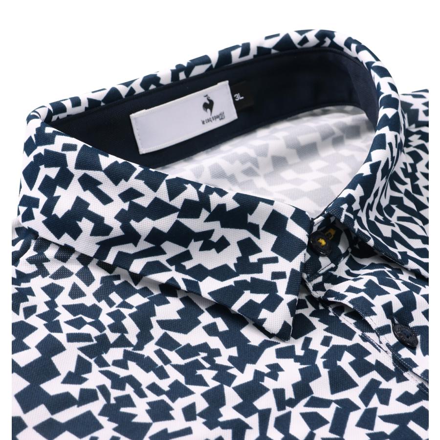【新作・新着商品！】ミナモ柄半袖シャツ 大きいサイズ メンズ LE COQ SPORTIF GOLF  ネイビーの画像
