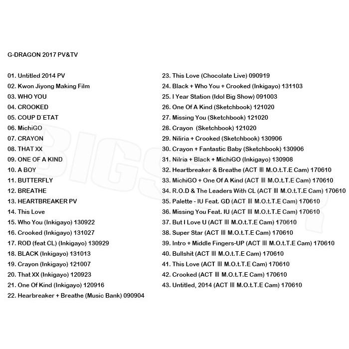 K-POP DVD ビックバン ジードラゴン BIGBANG G-Dragon 2025 PV K-POP DVD ビックバン ジードラゴン BIGBANG G-Dragon 2025 PV