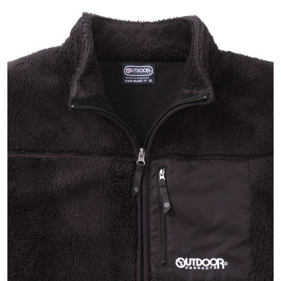 大きいサイズ メンズ OUTDOOR PRODUCTS ボアフリースジャケット ブラック|bigstoreshop|06