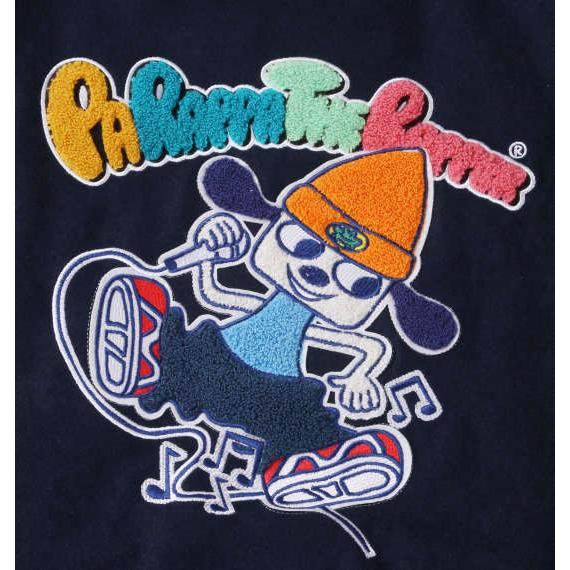 大人気ブランド通販 大きいサイズ メンズ Parappa The Rapper サガラ刺繍スタジアムジャンパー ネイビー×ブラウン