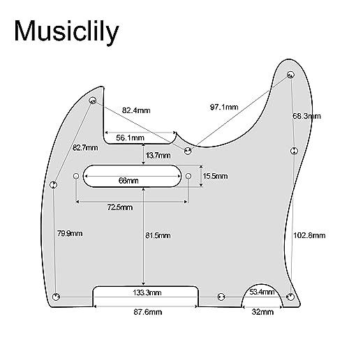 Musiclily 8穴 TL テレキャスターピックガードFender USA/メキシコスタンダードTeleエレキギター用、アイボリー3P｜bigsun7｜02