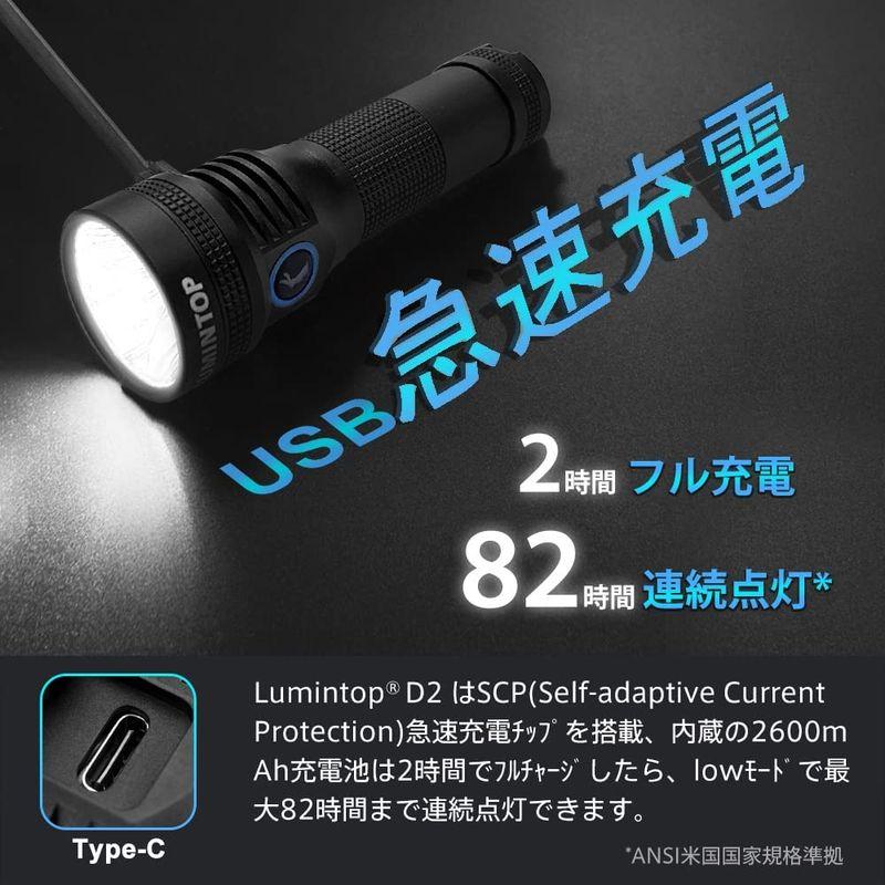 LUMINTOP 長距離照射強力LED懐中電灯 クイックチャージTYPE-Cサーチ