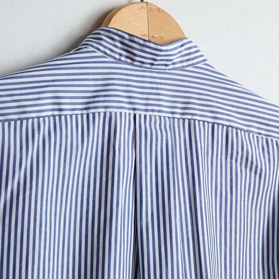 INDIVIDUALIZED SHIRT インディヴィデュアライズドシャツ   別注バンドカラーシャツ　BENGAL STRIPES　ブルー　ビッグサイズ　大きいサイズ　大きなサイズ｜bigtaffy｜06