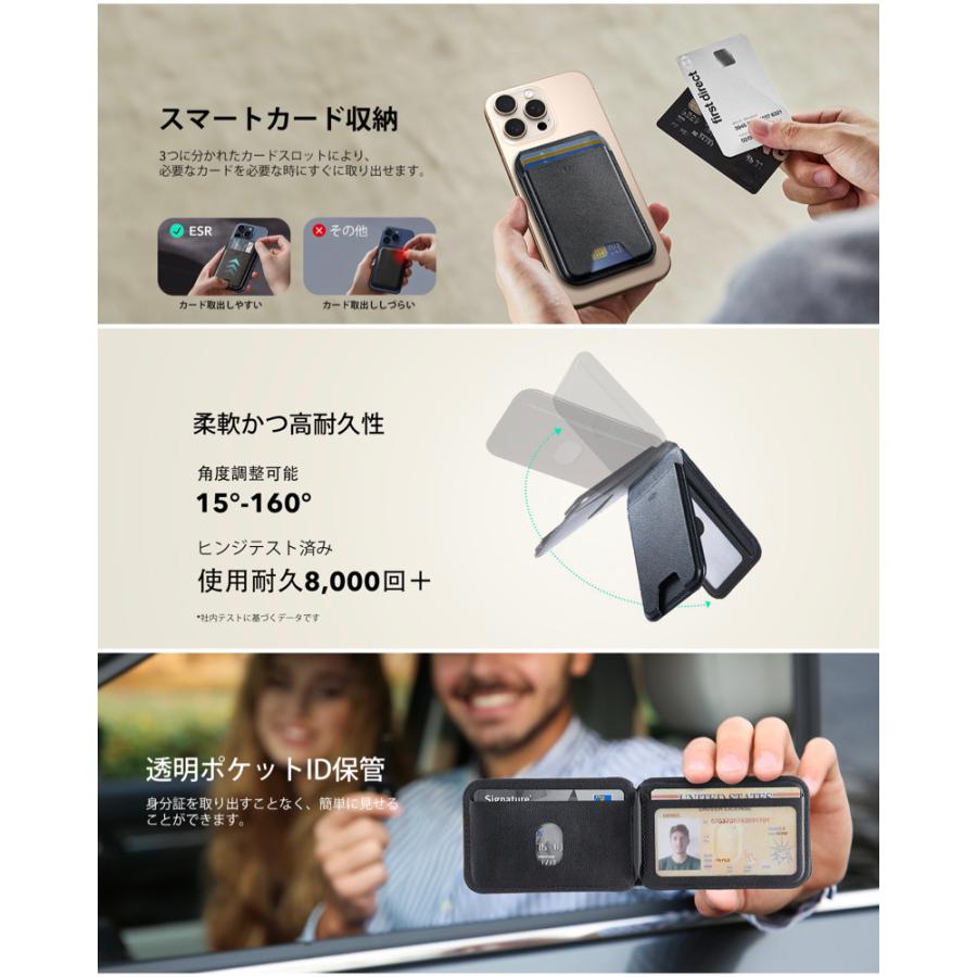 ESR ESR MagSafe カードケース 5枚カード 角度調節可能スタンド付き