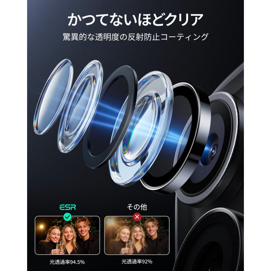 ESR iPhone 17 17 Pro 17 Pro Max 16 16 Plus 16Pro 16Pro MAX 15Pro 15Pro MAX 14Pro 14Pro Max カメラレンズフィルム カメラ保護フィルム 強化ガラス | ESR | 04