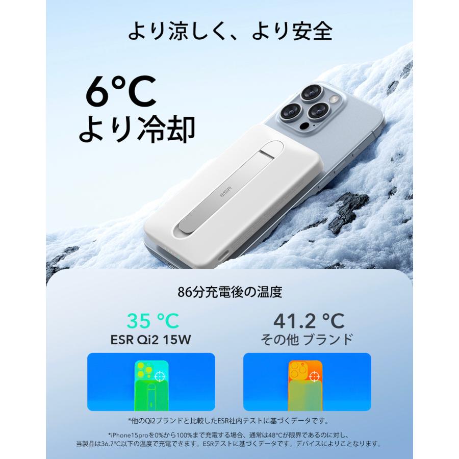 ESR ESR MagSafe対応 モバイルバッテリー スタンド付 5000mAh 15W急速