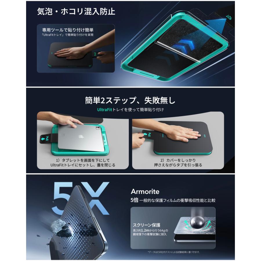 ESR 2枚入り ペーパーライク保護フィルム iPad A16 第11世代/第10世代