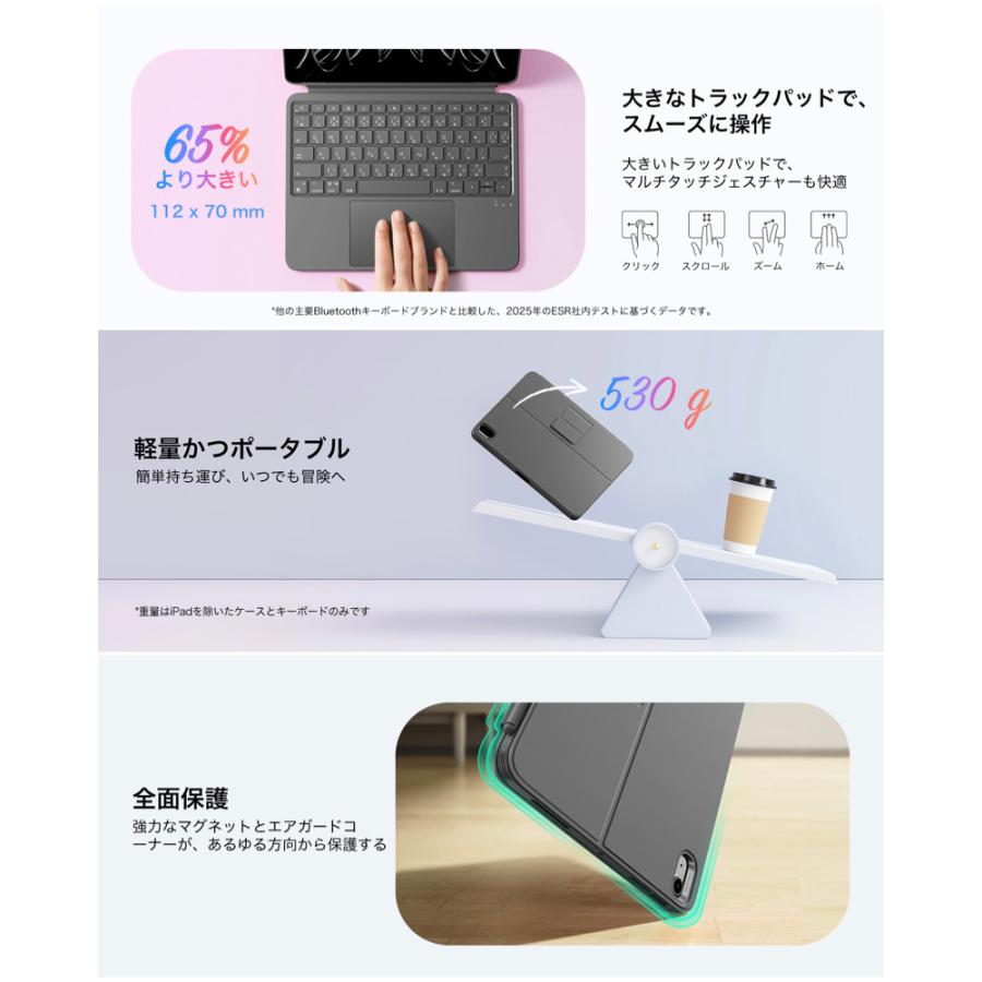 iPad ESR A16 第11世代 第10世代 Air 11インチ(M4/M3/M2) 日本語配列