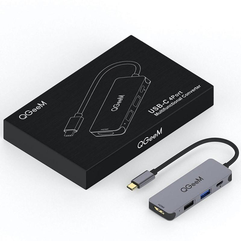 Type-C hub ハブ 4in1 HDMI 4K USB3.0 PD対応 変換 ケーブル タイプC