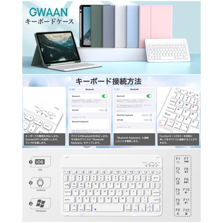 iPad キーボードケース 第11世代 A16 第10世代 第9/8/7/6/5世代 Air 11