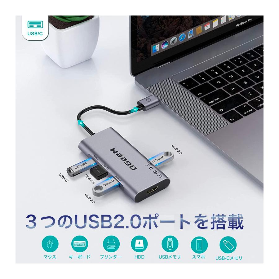 液晶モニター付き多機能USBハブ／SDカードリーダー搭載 デスク回りはこれ1つでスッキリ使えるカードリーダー付きUSB