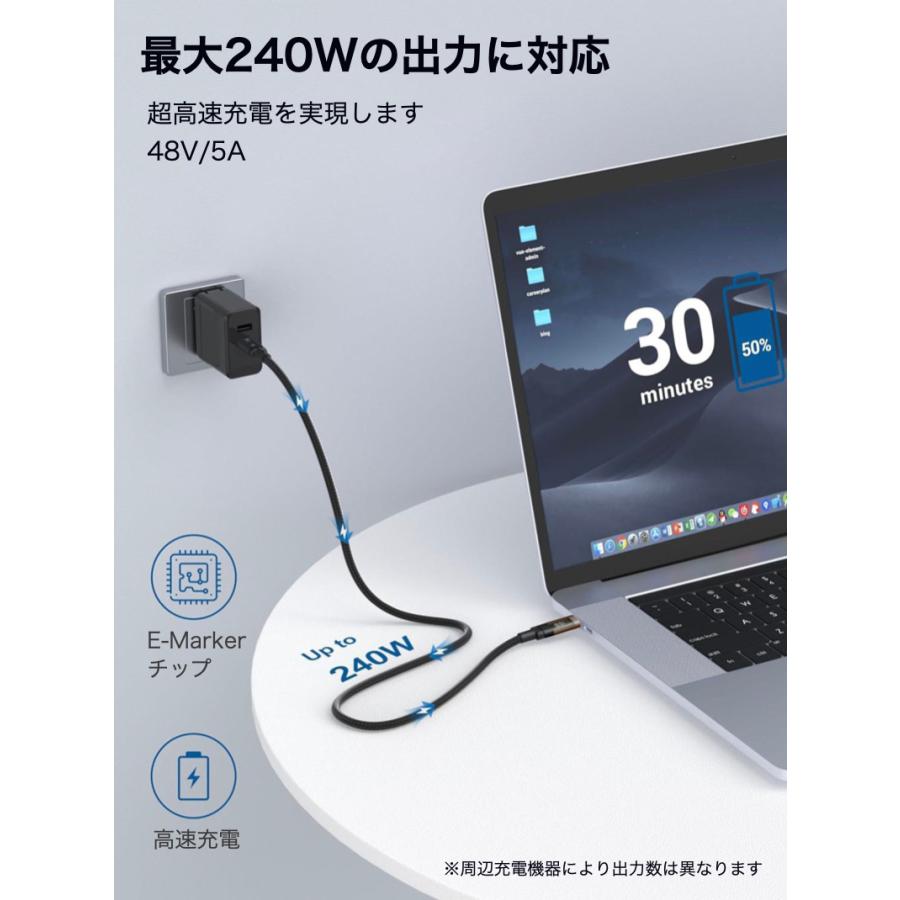 USB 4 ケーブル 1m 最大240W Thunderbolt 4対応 出力スクリーン表示