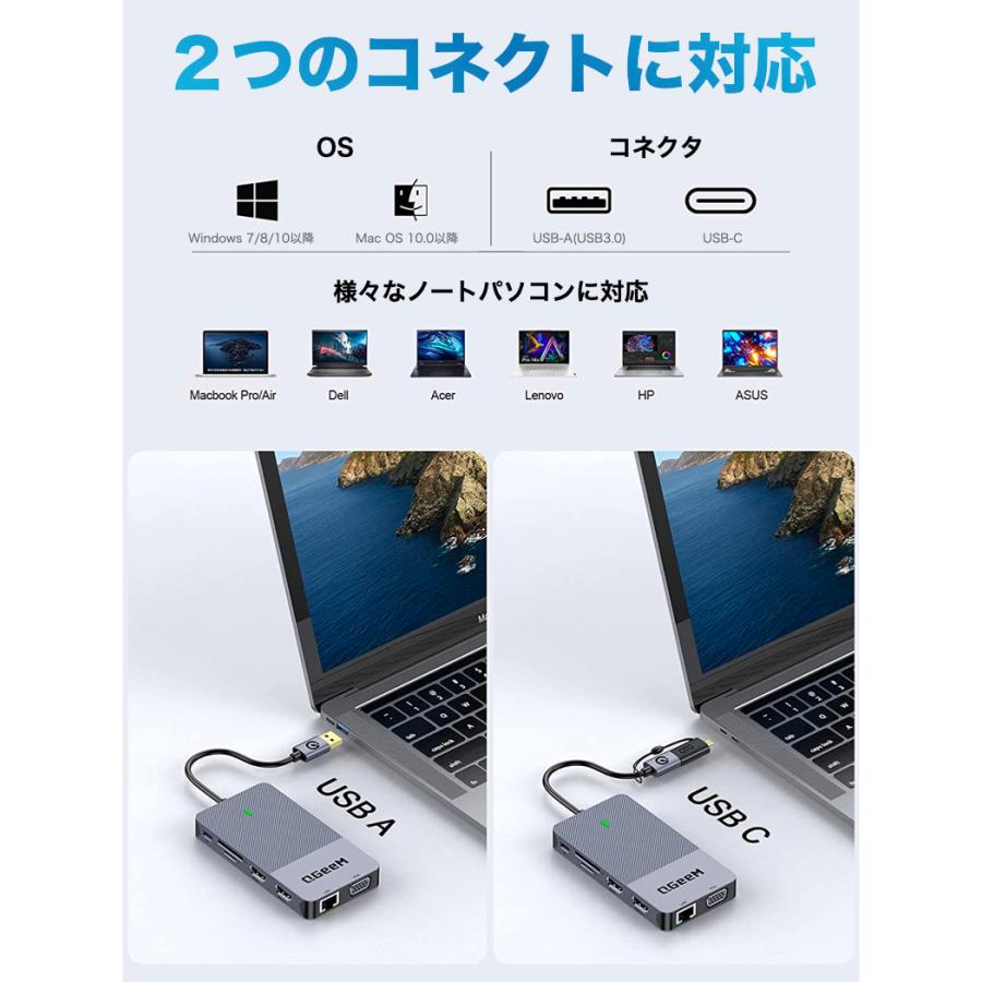 11in1 ドッキングステーション USB3.0 Type-C ハブ HDMI 4K VGA 11in1 ドッキングステーション USB3.0 Type-C ハブ HDMI 4K VGA