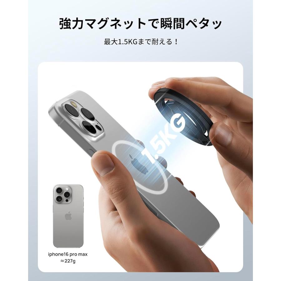 SODI スマホリング 両面マグネット 強力磁力 スマホスタンド Magsafe