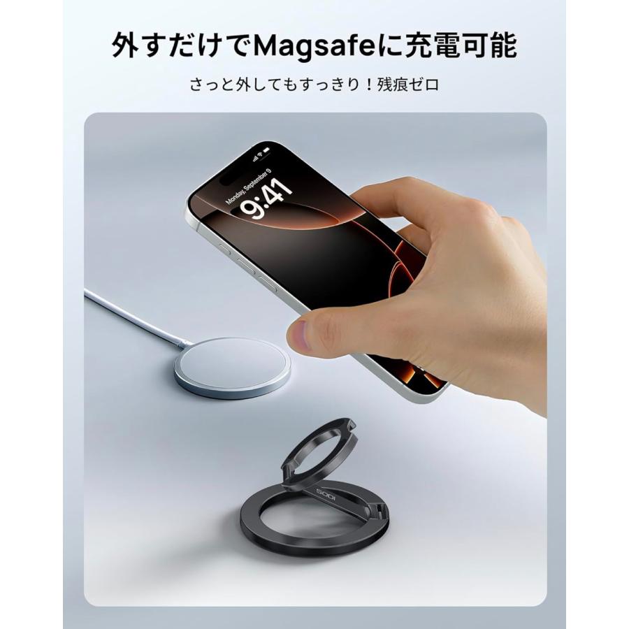 SODI スマホリング 両面マグネット 強力磁力 スマホスタンド Magsafe
