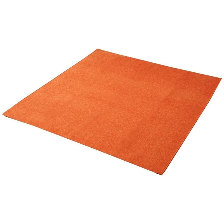 100％安い 2畳 カーペット ラグ イケヒコ 洗える 裏:すべりにくい加工 ホットカーペット対応 約185×185cm オレンジ 『モデルノ』 選べる7色 無地 カーペット、ラグ