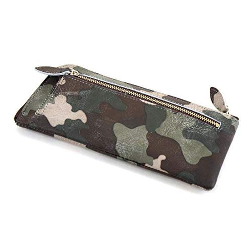ウイエ 長財布 財布 L字ファスナー 薄い 財布 帽子 ファッション小物 迷彩柄 カモフラージュ柄 カモフラージュ柄 レザー 本革 レディース Gre 日本製 ビッグウェイブ Obelisque