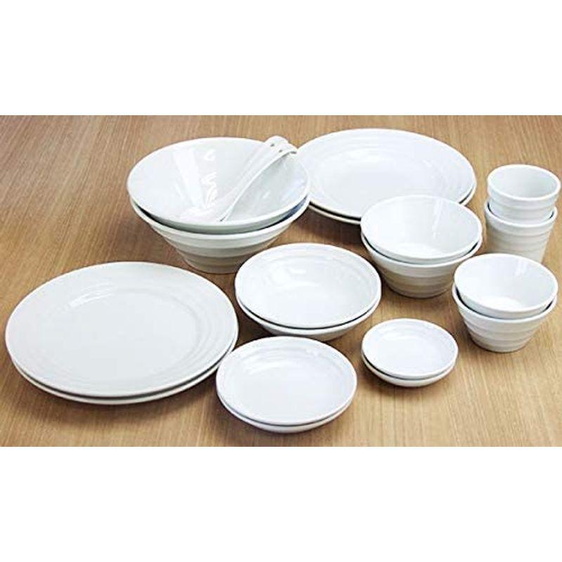 憧れ みのさらら 洋食器セット 白い食器 点セット 大皿 深皿 深ボウル3サイズ 浅ボウル 取皿 小皿 フリーカップ レンゲ 10種類各2 その他 食器 カトラリー Proksi Si