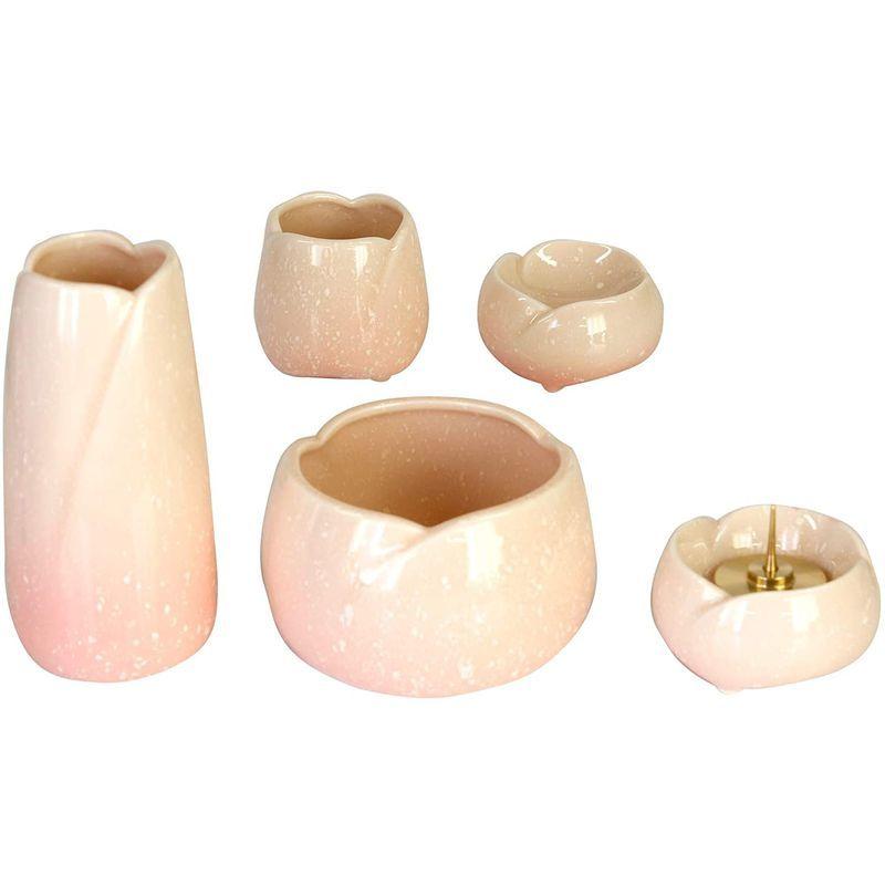 最新エルメス 家具調仏具セット5点 九谷焼 陶器仏具 火立て 香炉 花立て 仏壇仏具 モダン仏具 唐津物 瀬戸物 5具足 さくら ピンク やわらぎ その他仏壇 仏具 Iexen Com