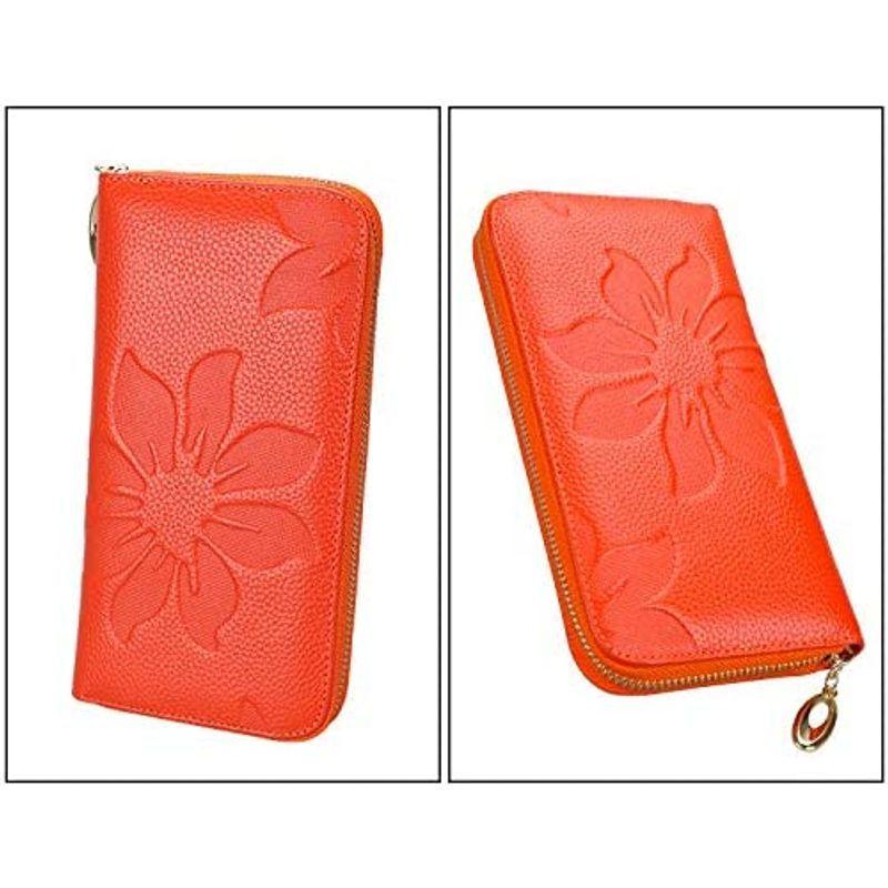 お礼や感謝伝えるプチギフト 長財布 Deelfel ファスナー付 シンプル パスポート入れ 携帯 おしゃれ レディース ロングウォレット オレンジ その他財布 Sustentec Com Br