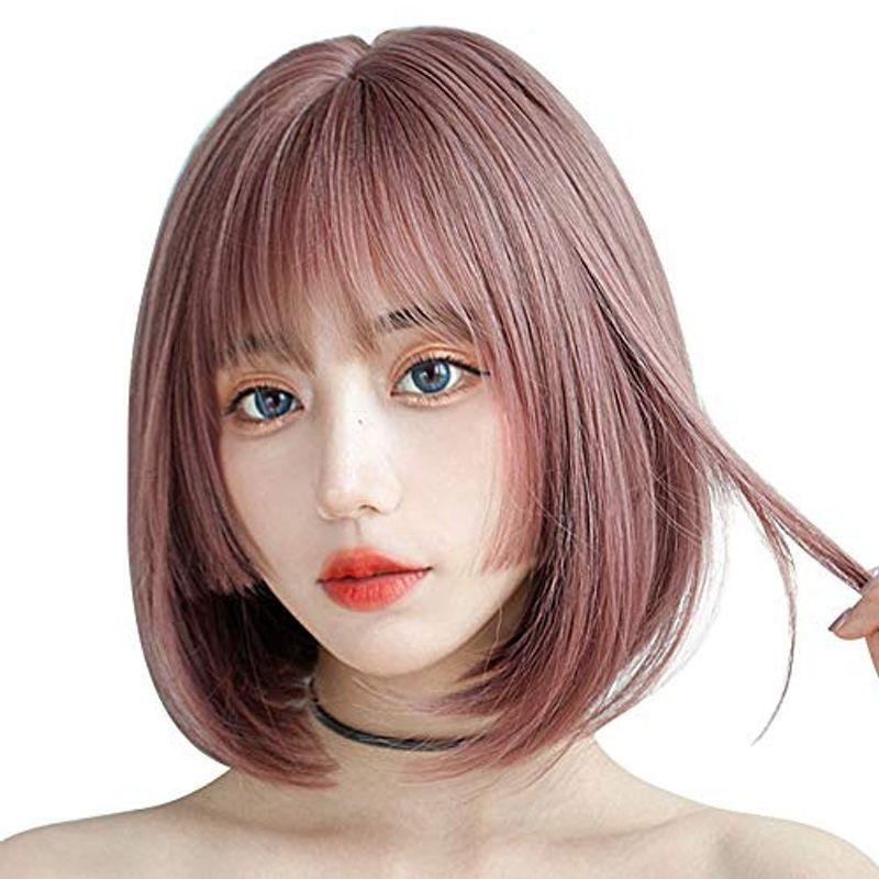 豪華で新しい ウィッグ ボブ ショート Candybay 姫カットストレート 姫髪 フルウィッグ 耐熱 自然 小 劾果 原宿ロリータ女性用 かつら ぱっつ
