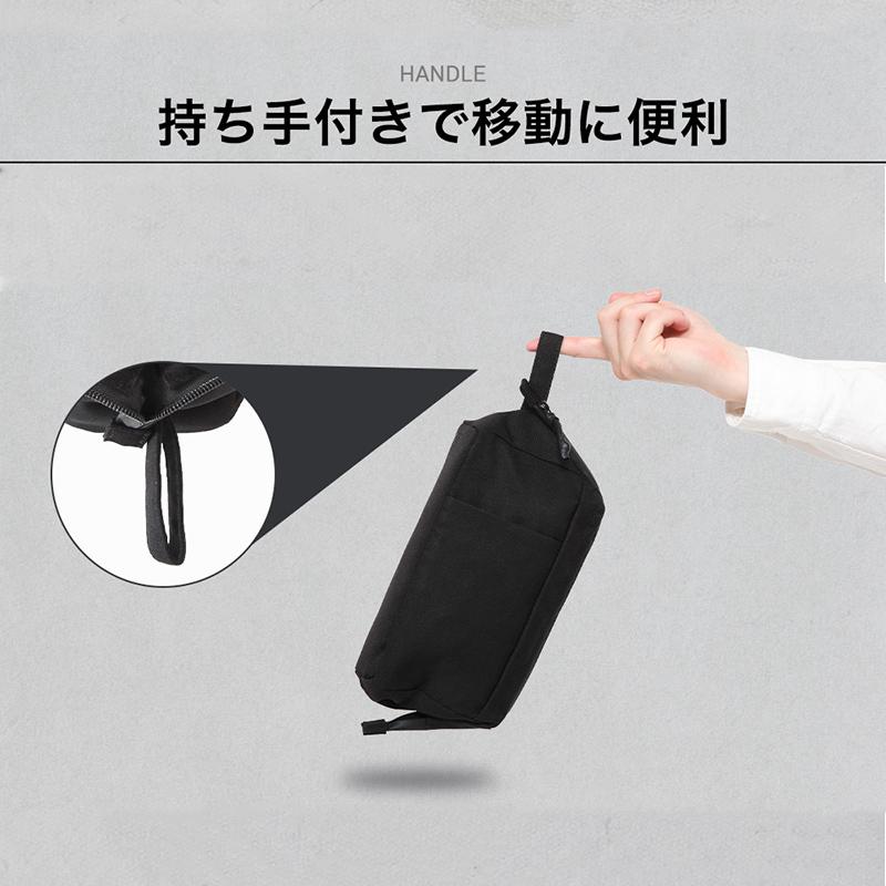 公式 Evoon かわるガジェットポーチ ブラック ポーチ メンズ 男性 スマホポケット 自立構造 大容量 多機能 多収納 撥水 防傷 防汚 YKK 止水ファスナー | Evoon | 06