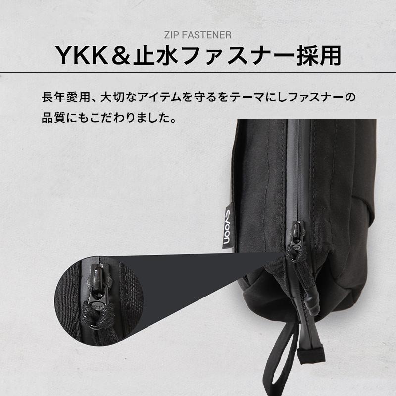 公式 Evoon かわるガジェットポーチ ブラック ポーチ メンズ 男性 スマホポケット 自立構造 大容量 多機能 多収納 撥水 防傷 防汚 YKK 止水ファスナー | Evoon | 09