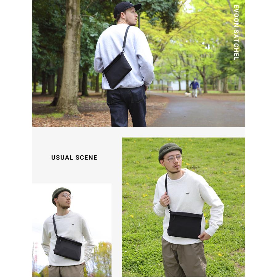 公式  Evoon マルチサコッシュ メンズ 男性 撥水 YKK 軽量 多収納 小物ポーチ ショルダーバッグ 肩掛け 斜めがけ 人気 おしゃれ 旅行 アウトドア 送料無料 | Evoon | 14
