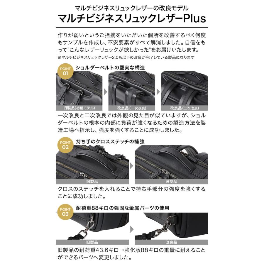 公式 Evoon マルチビジネスリュックレザーPlus 大容量 26L 拡張機能 多収納 撥水 通勤 YKK メンズ 15.6インチPC対応の画像