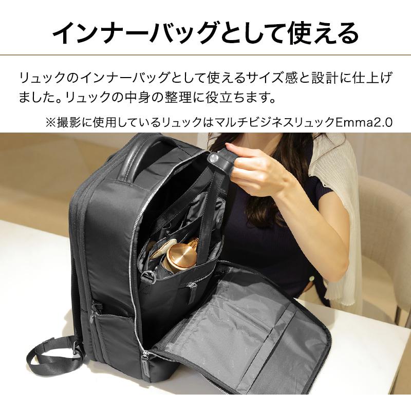 公式 Evoon マルチインナーバッグ バッグインバッグ ミニトート レディース 女性 小さめ 自立 ショルダー付き 水筒収納 仕切り付き かわいい 自立可能 撥水 | Evoon | 04