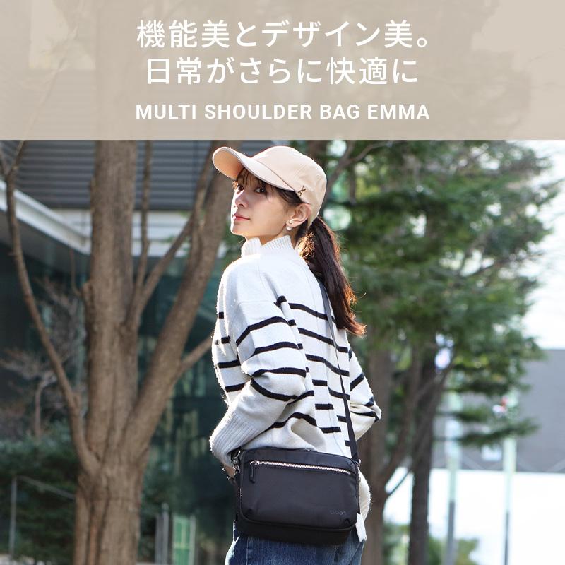 Evoon 公式 マルチショルダーバッグEmma 財布機能 ペットボトル収納