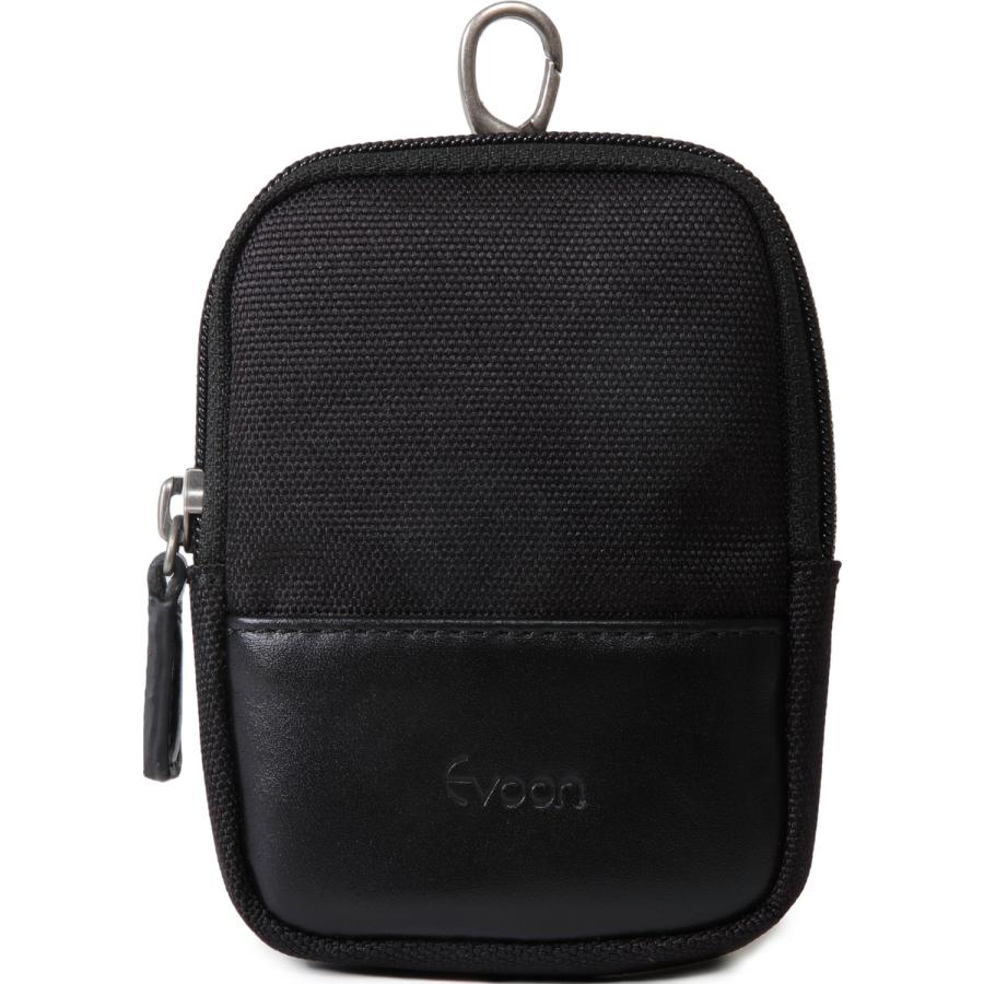公式 Evoon クイックポーチMini 財布機能搭載 ミニマム 80g ナスカン 小物ポーチ YKK コーデュラナイロン 本革 レザー 防傷 防汚 メンズ | Evoon