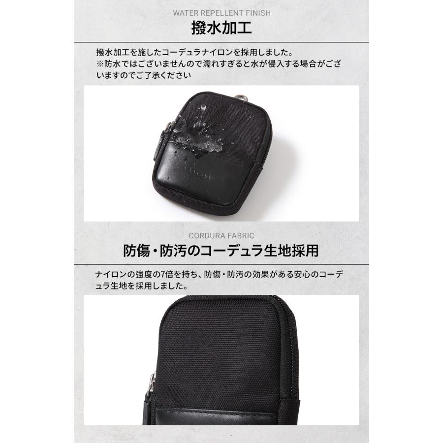 公式 Evoon クイックポーチMini 財布機能搭載 ミニマム 80g ナスカン 小物ポーチ YKK コーデュラナイロン 本革 レザー 防傷 防汚 メンズ | Evoon | 04